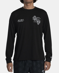 2 Mister Cartoon Faces - Longsleeve für Männer Schwarz F4LSMERVF2 RVCA