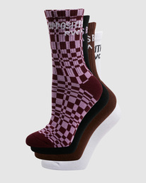 1 Balance - Pack de 4 chaussettes basses pour Femme Gris F9SORARVF2 RVCA