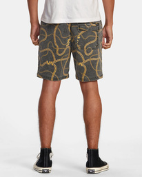 1 Escape Print Elastic Waist Walkshorts 17” Brown M2011REP RVCA