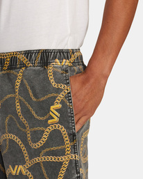 2 Escape Print Elastic Waist Walkshorts 17” Brown M2011REP RVCA