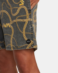 6 Escape Print Elastic Waist Walkshorts 17” Brown M2011REP RVCA