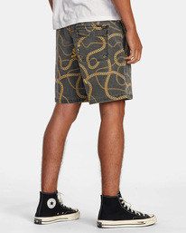 4 Escape Print Elastic Waist Walkshorts 17” Brown M2011REP RVCA
