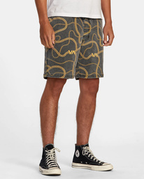 5 Escape Print Elastic Waist Walkshorts 17” Brown M2011REP RVCA