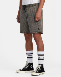 4 Escape Print Elastic Walkshorts 17” Black M2011REP RVCA