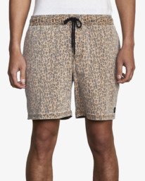 0 Escape Print Elastic Waist Walkshorts 17” Red M2011REP RVCA