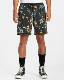 1 Escape Print Elastic Waist Walkshorts 17” Blue M2011REP RVCA