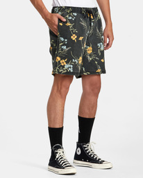 6 Escape Print Elastic Waist Walkshorts 17” Blue M2011REP RVCA