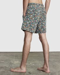 4 Escape Print Elastic Waist Walkshorts 17” Grey M2011REP RVCA