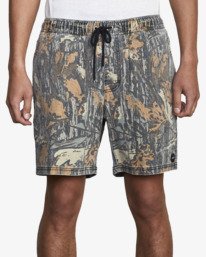0 Escape Print Elastic Waist Walkshorts 17” Blue M2011REP RVCA