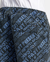 7 Escape Print Elastic Waist Walkshorts 17” Purple M2011REP RVCA