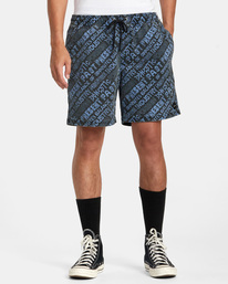 0 Escape Print Elastic Waist Walkshorts 17” Purple M2011REP RVCA