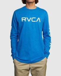 1 BIG RVCA LONG SLEEVE TEE Blue M451URBI RVCA