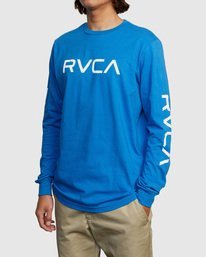 3 BIG RVCA LONG SLEEVE TEE Blue M451URBI RVCA