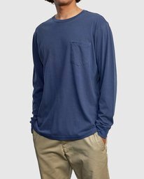 4 PTC Pigment Long Sleeve Tee Blue M467TRPT RVCA