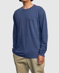 5 PTC Pigment Long Sleeve Tee Blue M467TRPT RVCA