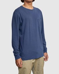 6 PTC Pigment Long Sleeve Tee Blue M467TRPT RVCA