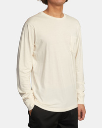 4 PTC Pigment Long Sleeve Tee White M467TRPT RVCA