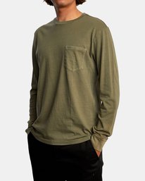 3 PTC Pigment Long Sleeve TEE Green M467TRPT RVCA