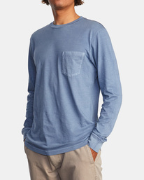 4 PTC Pigment Long Sleeve Tee Grey M467TRPT RVCA