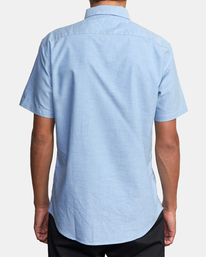 rvca, That'll Do Stretch Short Sleeve Shirt, OXFORD BLUE (oxl) That'll Do Stretch - Short Sleeve Shirt for Men M501VRTD