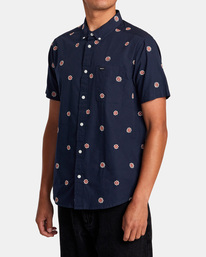 4 That'll Do Dobby Short Sleeve Shirt Blue M503VRDD RVCA