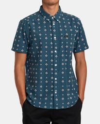 1 That'll Do Dobby Short Sleeve Shirt Blue M503VRDD RVCA