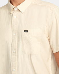 3 Hastings Denim Short Sleeve Shirt Beige M5183RHS RVCA