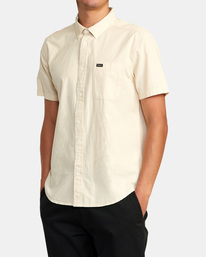 4 Hastings Denim Short Sleeve Shirt Beige M5183RHS RVCA