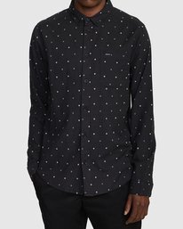1 That'll Do Dobby Long Sleeve Shirt Black M556WRDE RVCA