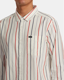 3 That'll Do Dobby Long Sleeve Shirt White M556WRDE RVCA