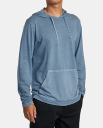 4 PTC Pigment Hooded Long Sleeve Tee Blue M915PRPH RVCA