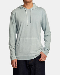 1 PTC Pigment Hooded Long Sleeve Tee Grey M915PRPH RVCA