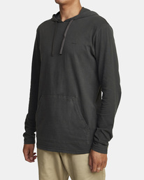 3 PTC PIGMENT HOODED LONG SLEEVE TEE Black M915PRPH RVCA