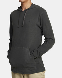 4 PTC PIGMENT HOODED LONG SLEEVE TEE Black M915PRPH RVCA