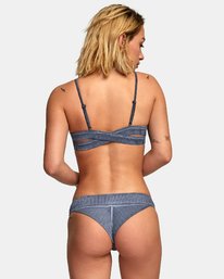 0 Stone - Textured Cheeky Bikini Bottoms for Women Blue R3SBRERVW9 RVCA