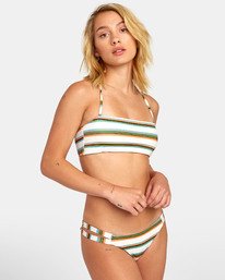 3 Isle Medium - Striped Bikini Bottoms for Women White S3SBRVRVP0 RVCA