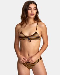 1 Bondi Stripe Knot Tri - Textured Stripe Bikini Top for Women Blue S3STRJRVP0 RVCA