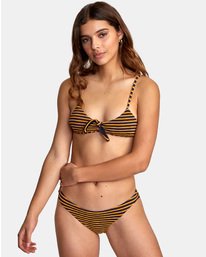 5 Bondi Stripe Knot Tri - Textured Stripe Bikini Top for Women Blue S3STRJRVP0 RVCA