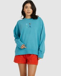 1 RVCA Dawsons Crewneck Sweatshirt Grey UVJFT00106 RVCA