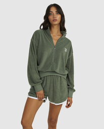 1 Grand Slam - Half Zip Fleece for Women Green UVJFT00121 RVCA