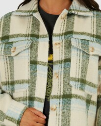 3 VALLEY PLAID SHACKET White UVJJK00122 RVCA