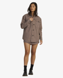 5 Twill Shacket Overshirt Grey UVJJK00124 RVCA