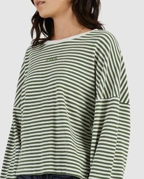 3 Ivy Stripes Long Sleeve Green UVJKT00127 RVCA