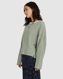 4 Ivy Stripes Long Sleeve Green UVJKT00127 RVCA