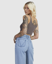 3 OLD RVCA CROPPED TANK Grey UVJKT00166 RVCA