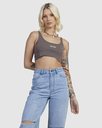 1 OLD RVCA CROPPED TANK Grey UVJKT00166 RVCA