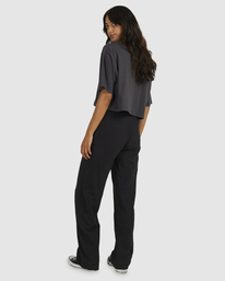 1 Textured West Coast - Pantalon droit pour Femme Noir UVJNP00126 RVCA