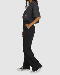 4 Textured West Coast - Pantalon droit pour Femme Noir UVJNP00126 RVCA