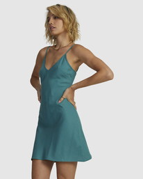 3 Off Duty Bias Mini Dress Blue UVJWD00145 RVCA