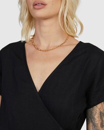 4 WRAPPED MINI DRESS Black UVJWD00165 RVCA